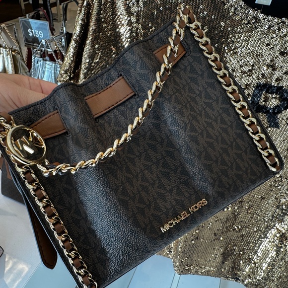 Michael Kors Mina Small Crossbody Handbag In Brown NWT - Picture 2 of 10